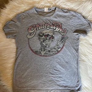 Junkfood Grateful Dead Gray Skeleton Jam Band Hippie Tshirt Unisex Size Small
